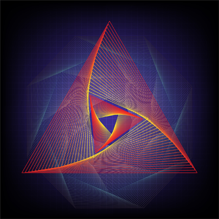 abstract graphics. Moving colorful lines of abstract background. The illusion of perspective.のイラスト素材
