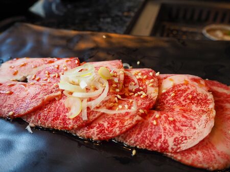 Japanese food restaurant. japanese food  at rustic wood backgroundの写真素材