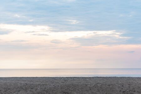 Summer beach paradise. Tropical island beach. Sea shore line. Island relax landscape travel conceptの写真素材