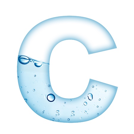 Alphabet letter made from water and bubble  Letter Cの写真素材