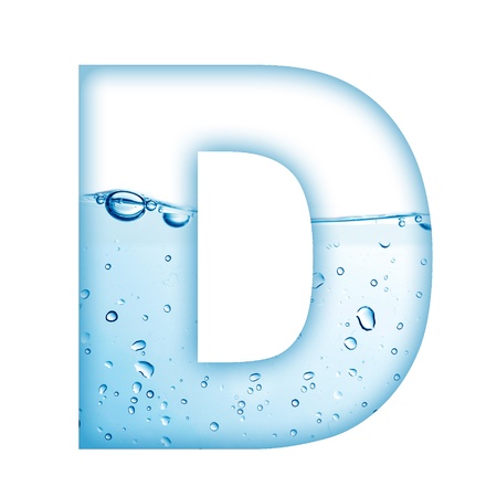 Alphabet letter made from water and bubble  Letter Dの写真素材