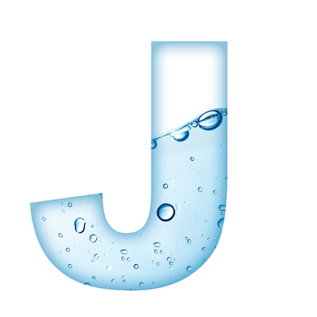Alphabet letter made from water and bubble  Letter Jの写真素材