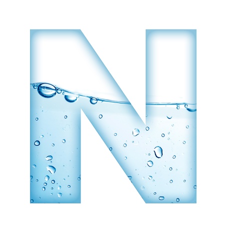 Alphabet letter made from water and bubble  Letter Nの写真素材