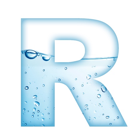 Alphabet letter made from water and bubble  Letter Rの写真素材
