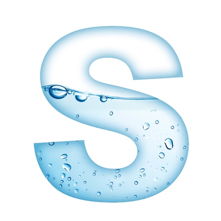 Alphabet letter made from water and bubble  Letter Sの写真素材