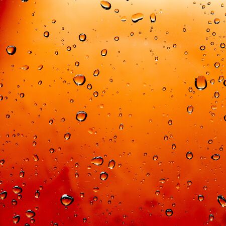 Water drop on Orange Backgroundの写真素材