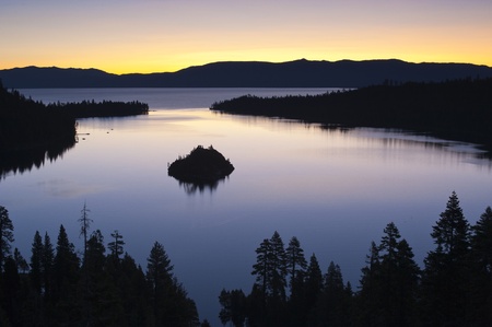 Emerald Bay after sunset, South Lake Tahoe, California, USA