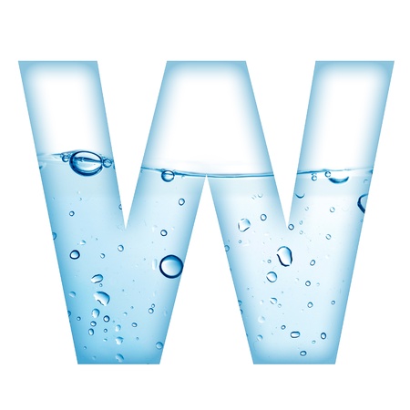 Alphabet letter made from water and bubble  Letter Wの写真素材