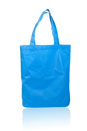 Blue reusable shopping bagの写真素材