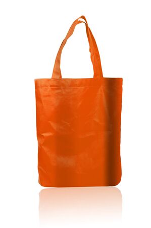 Orange reusable shopping bagの写真素材