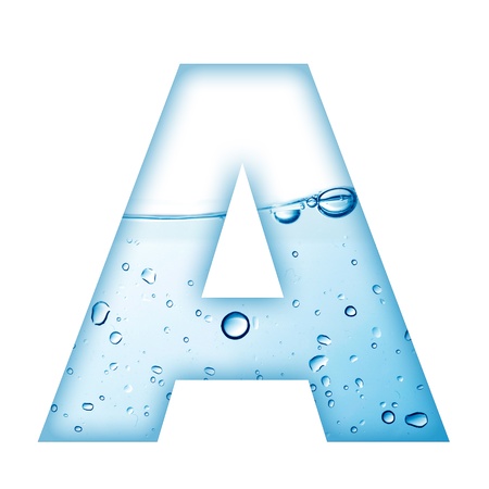 Alphabet letter made from water and bubble  Letter Aの写真素材