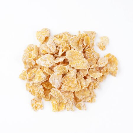 Corn Flake breakfast on white backgroundの写真素材