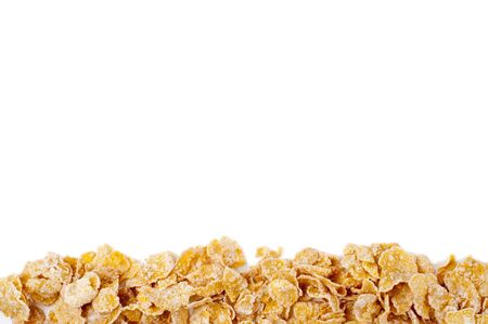 Corn Flake breakfast on white backgroundの写真素材