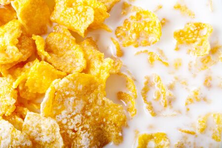 Breakfast Corn flakesの写真素材