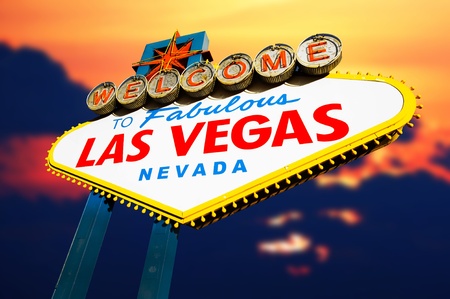 Welcome to Las Vegas Sign at twilight timeの写真素材