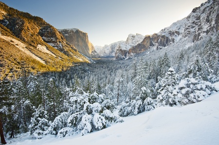 Yosemite National Park in Winter  Tunnel Viewの写真素材