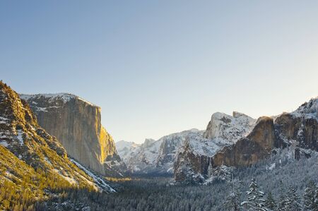 Yosemite National Park in Winter  Tunnel Viewの写真素材