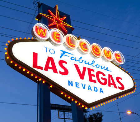 Welcome to Las Vegas Sign at twilightの写真素材