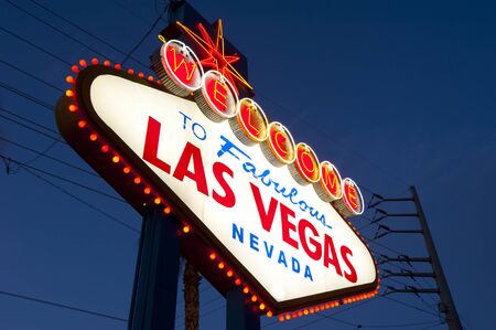 Welcome to Las Vegas Sign at twilightの写真素材