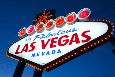 Welcome to Las Vegas Sign at twilightの写真素材