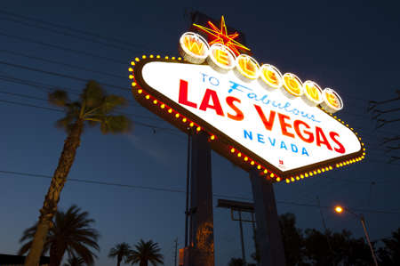Welcome to Las Vegas Sign at nightの写真素材