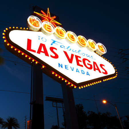 Welcome to Las Vegas Sign at nightの写真素材