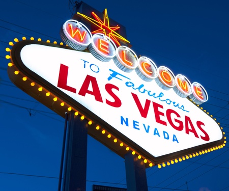 Welcome to Las Vegas Sign at nightの写真素材