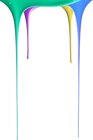 Paint dripping on whiteの写真素材