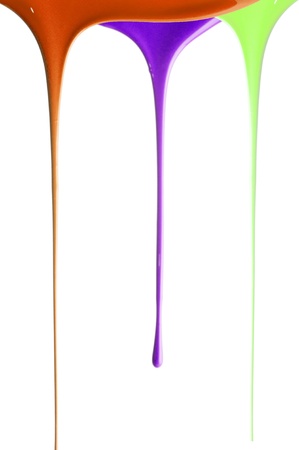 Paint dripping on whiteの写真素材