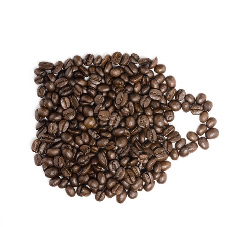 Coffee Beans forming cupの写真素材