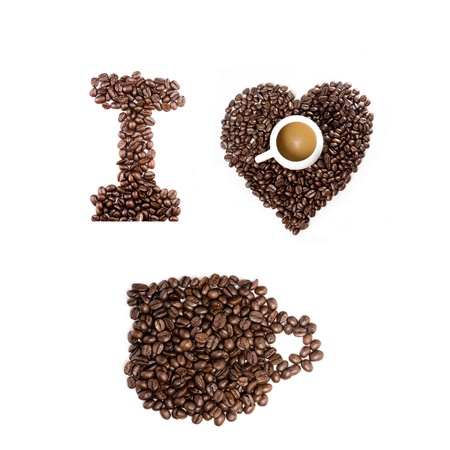 I love coffee forming from coffee beanの写真素材