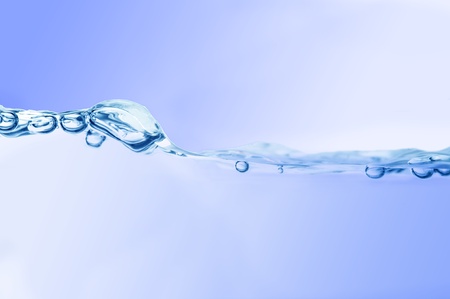 Clean water and water bubbles in blueの写真素材
