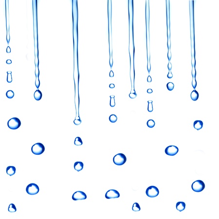 Water drops on white backgroundの写真素材