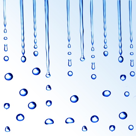 Water drops on blue backgroundの写真素材