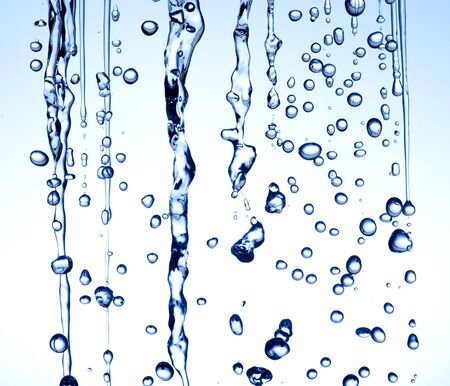 Water drops on blue backgroundの写真素材