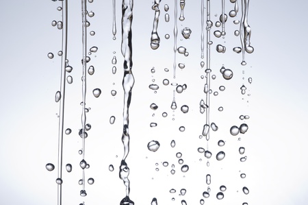 Water drops on white backgroundの写真素材