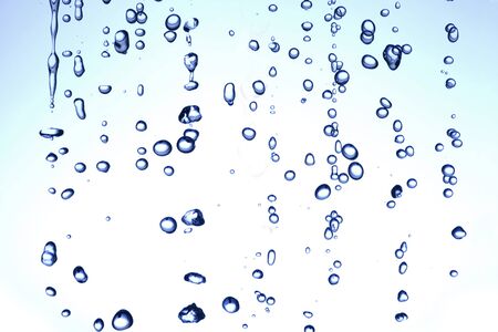 Water drops on blue backgroundの写真素材