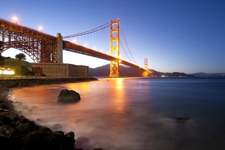 Golden Gate bridge long shutter speed long exposureの写真素材