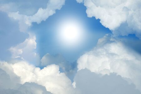 Cloudy Sky with Sunlight の写真素材