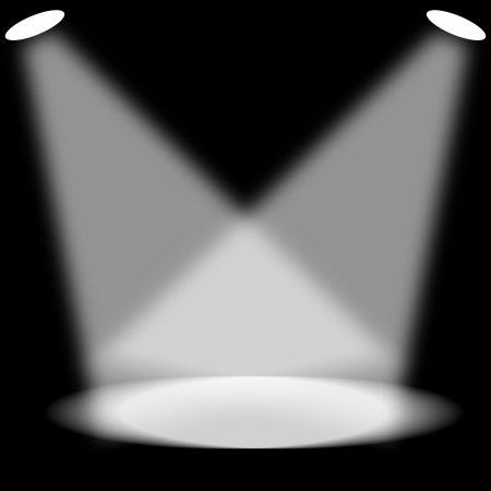 Spotlight on empty dark roomの写真素材