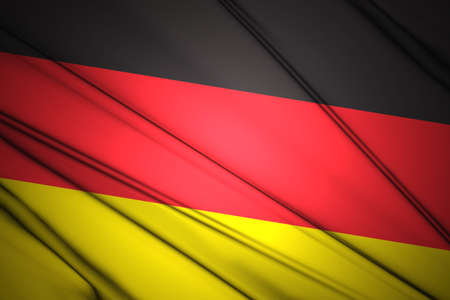 Germany Flag lit by sunlight in the backgroundの写真素材