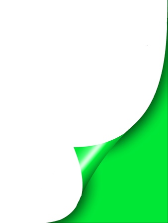 White curl paper with green backgroundの写真素材