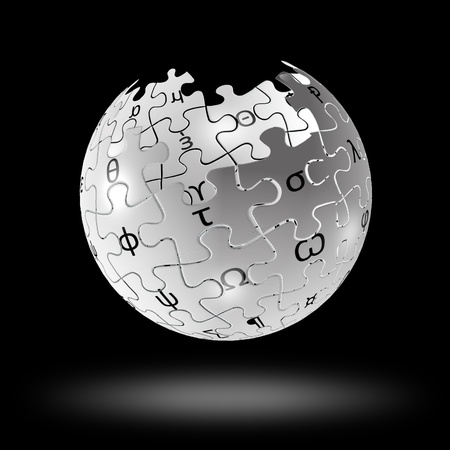 Decomposed puzzle sphere with scientific symbol  Concept for educationの写真素材