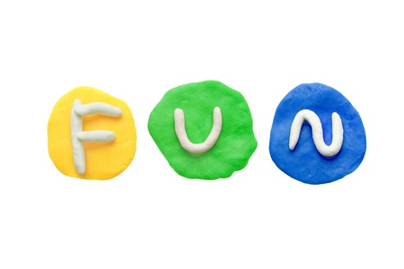 Alphabet letter using plasticine and clay  Forming word Funの写真素材