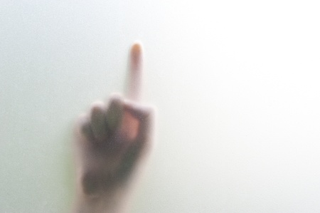 woman finger push on touch screen