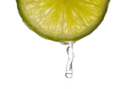 fresh water drops lemon isolated on white