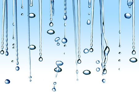 Water droplets on blue backdrop の写真素材