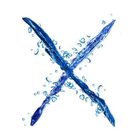 Alphabet letter made from water splash  Letter X の写真素材