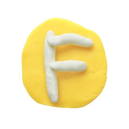 Alphabet letter using plasticine and clay  Letter Fの写真素材