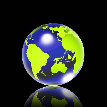 Green and Blue Digital earth iconの写真素材